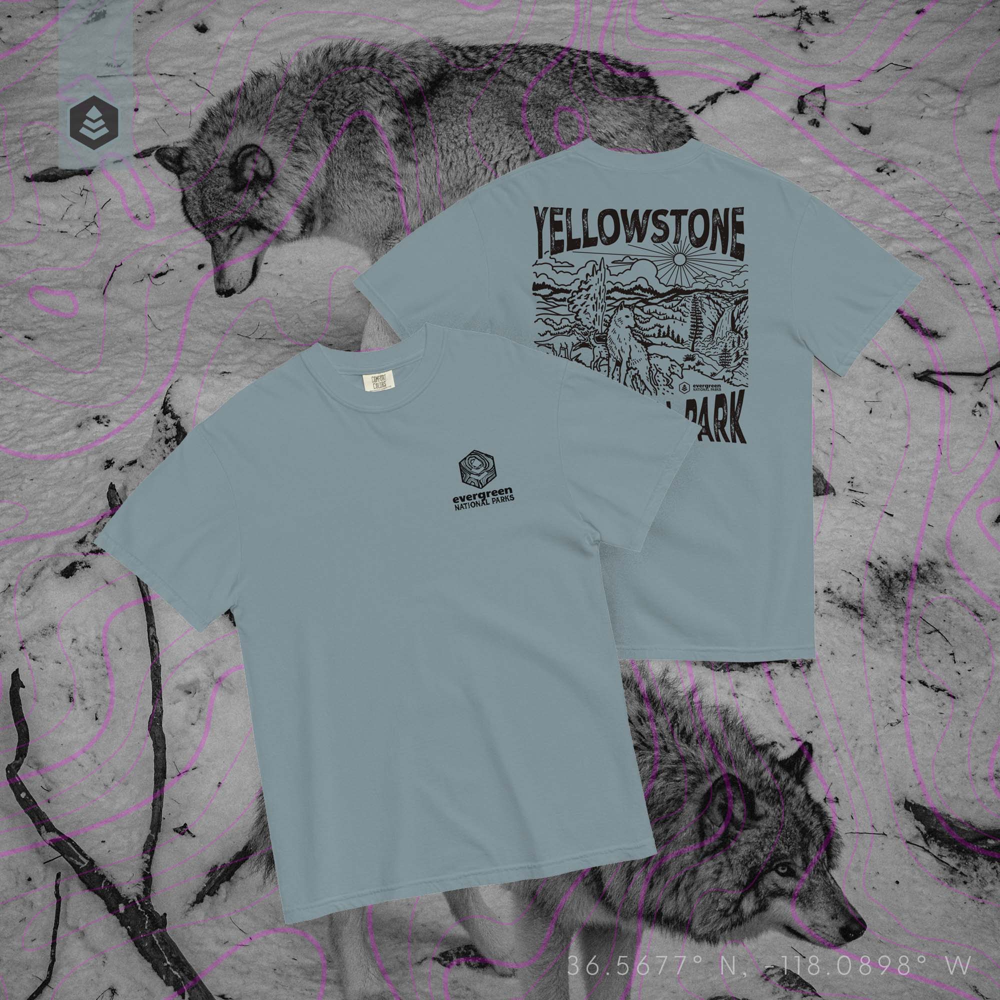 Yellowstone National Park (Breathable Relaxed Fit T-shirt) - Evergreen
