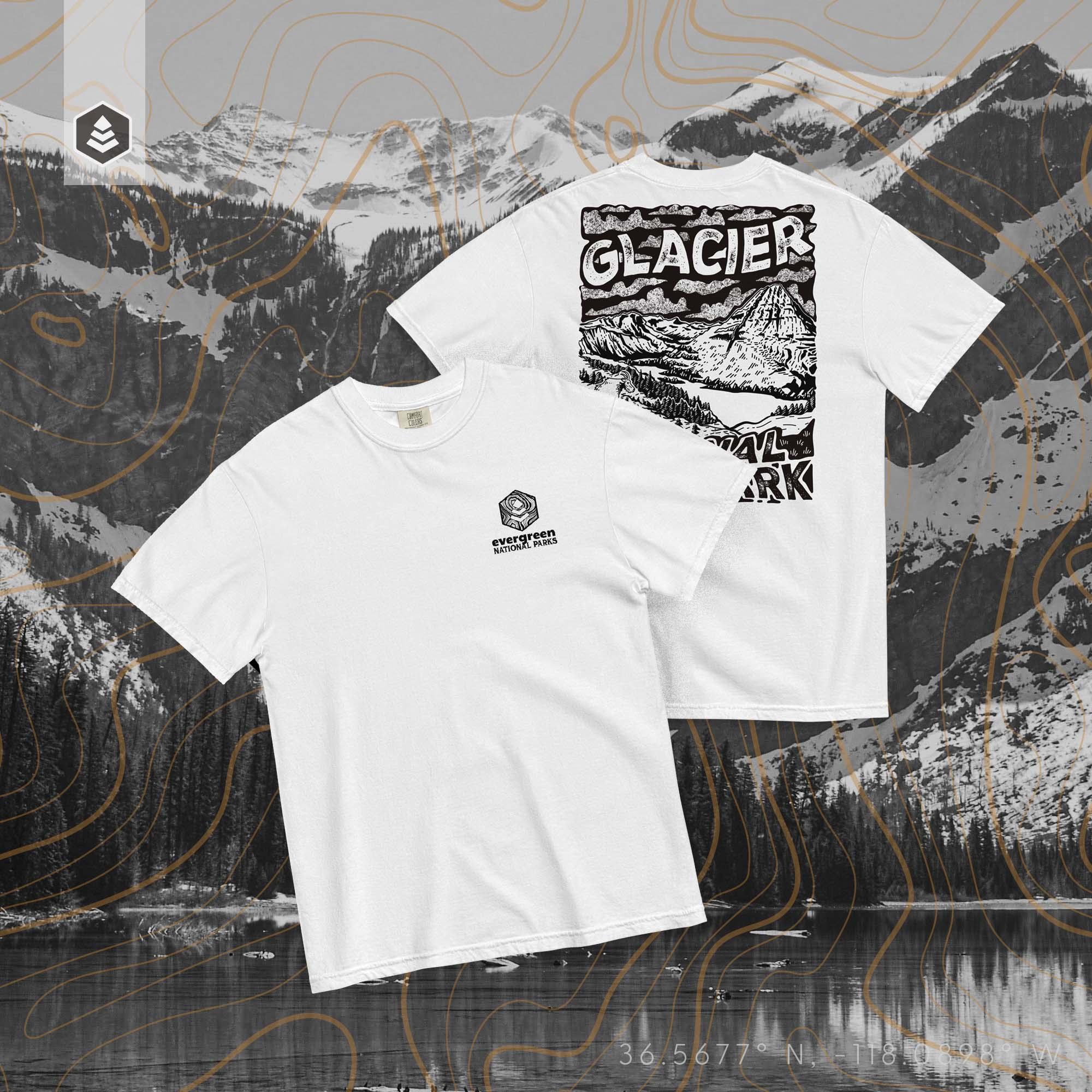 Glacier National Park (Breathable Relaxed Fit T-shirt) - Evergreen