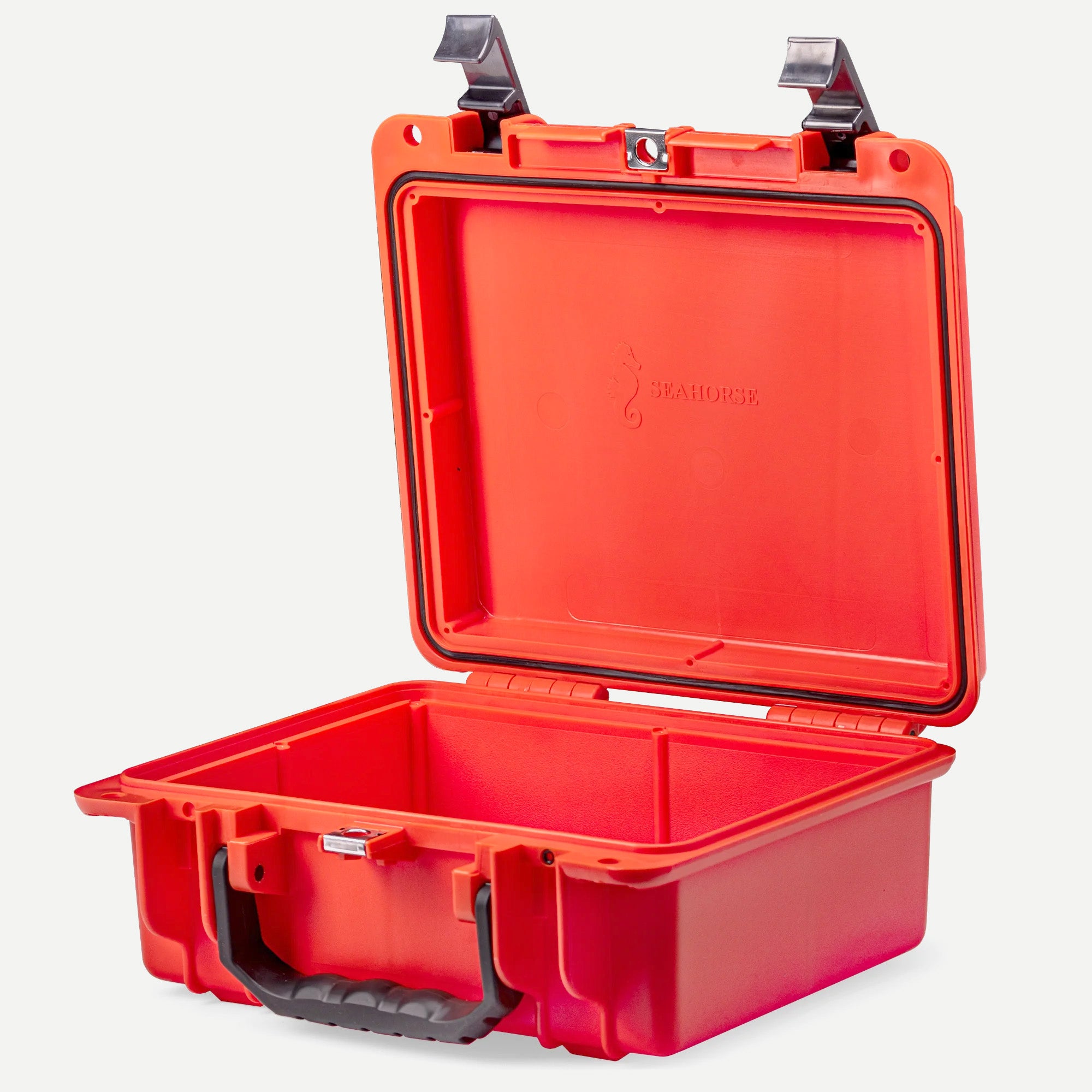 evergreen tackle box Seahorse SOLAS Orange High Visibility Hard Protective Case IP67 Waterproof/Impact Resistant/for Marine, Photography, Boating, First Aid Box, Tech