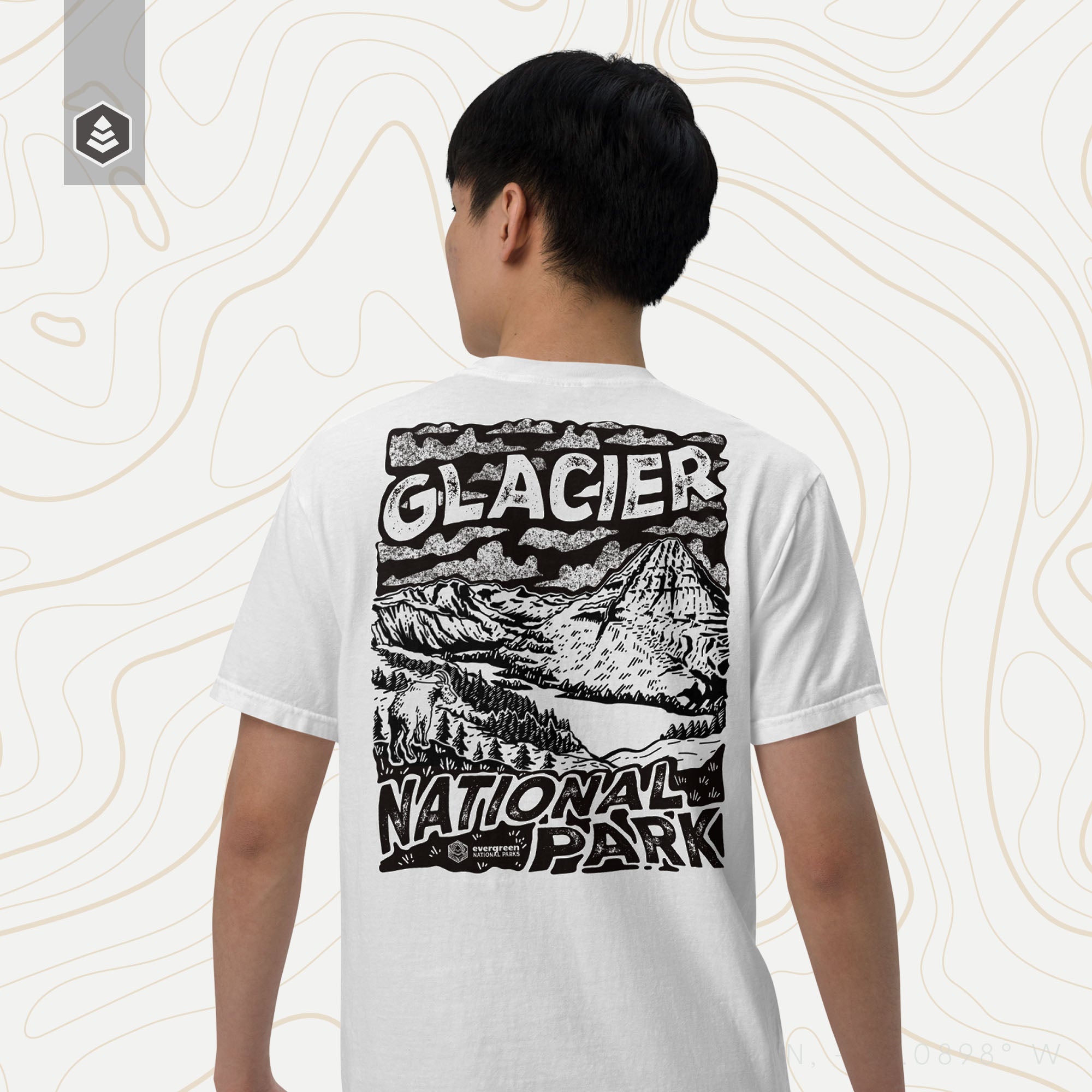 Glacier National Park (Breathable Relaxed Fit T-shirt) - Evergreen