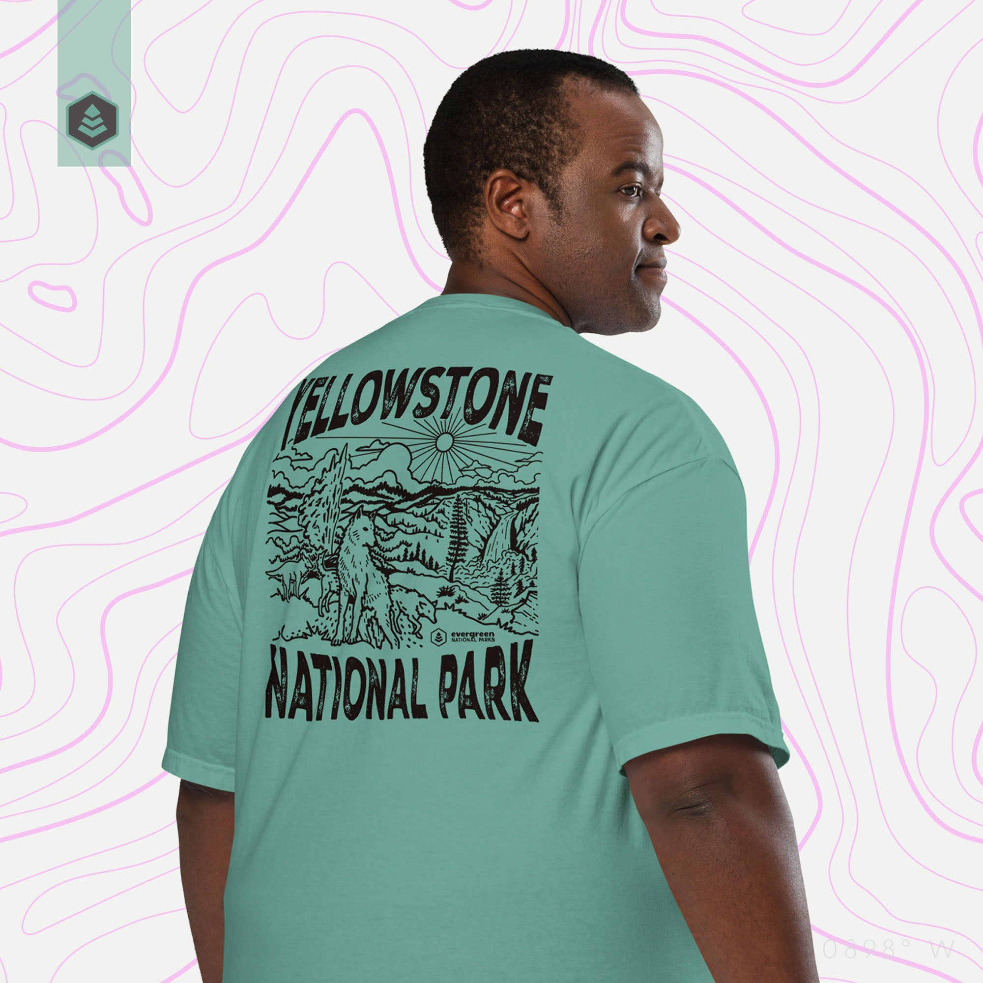 Yellowstone National Park (Breathable Relaxed Fit T-shirt) - Evergreen
