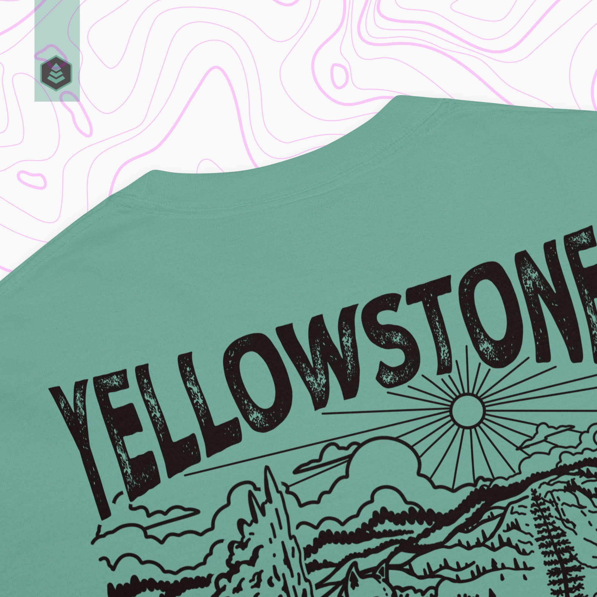 Yellowstone National Park (Breathable Relaxed Fit T-shirt) - Evergreen