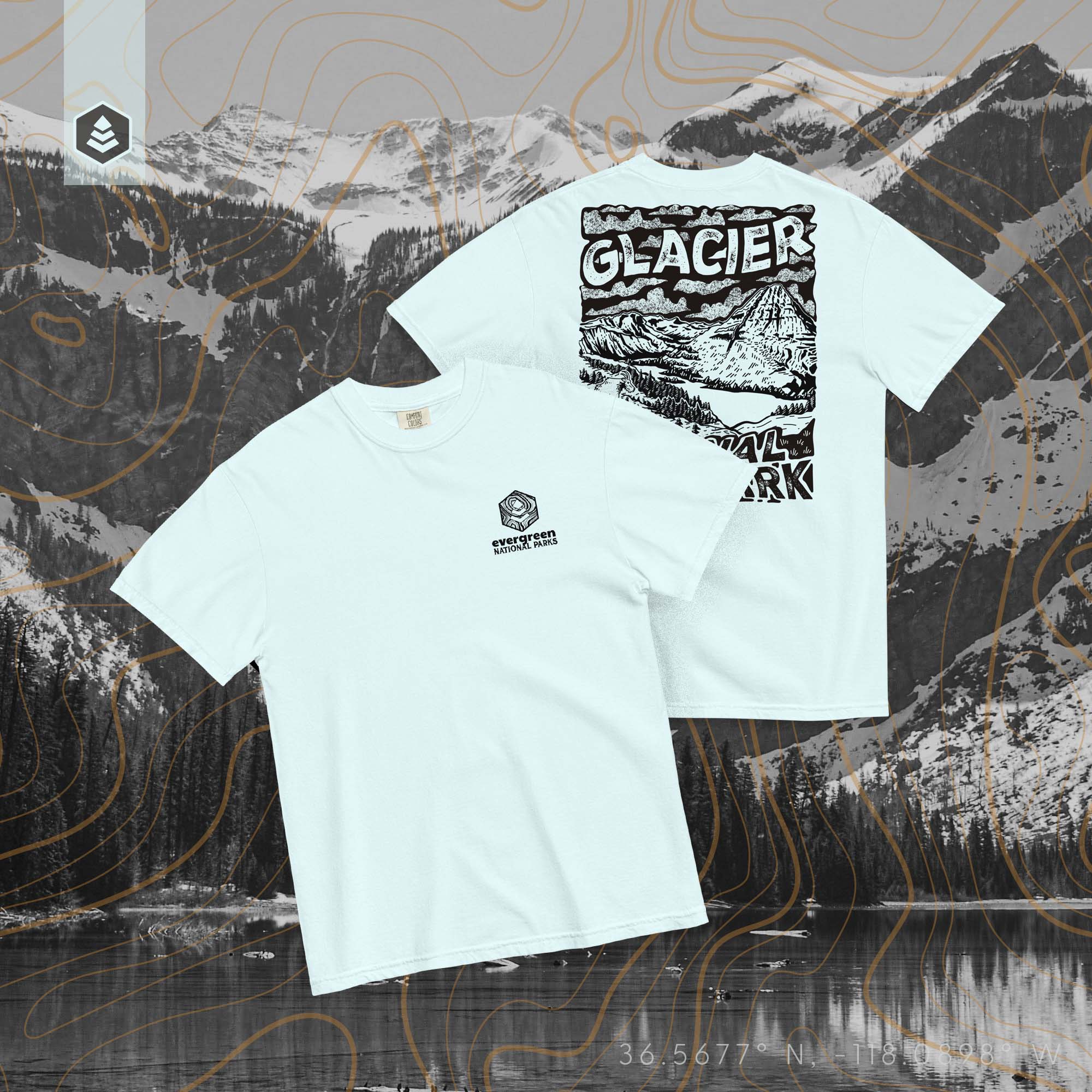 Glacier National Park (Breathable Relaxed Fit T-shirt) - Evergreen