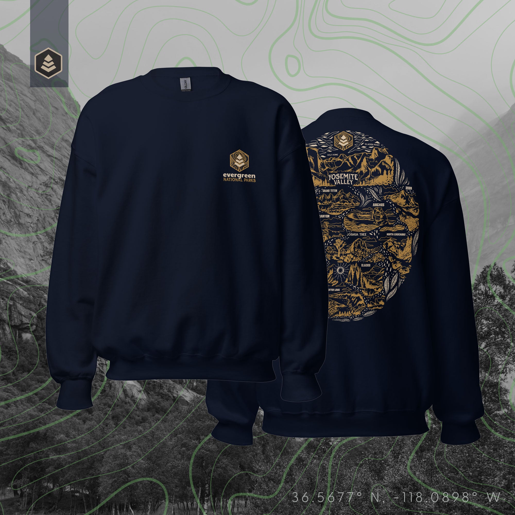 National Parks Crew (Classic Fit Sweatshirt) - Evergreen