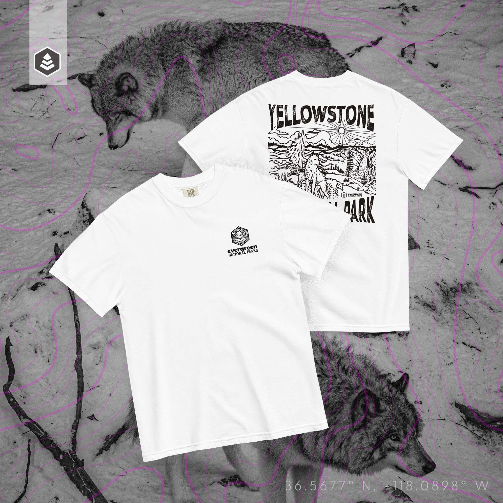 Yellowstone National Park (Breathable Relaxed Fit T-shirt) - Evergreen