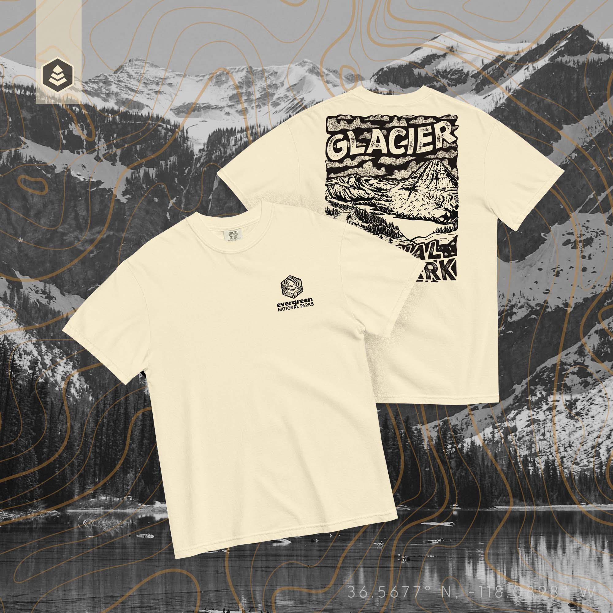 Glacier National Park (Breathable Relaxed Fit T-shirt) - Evergreen