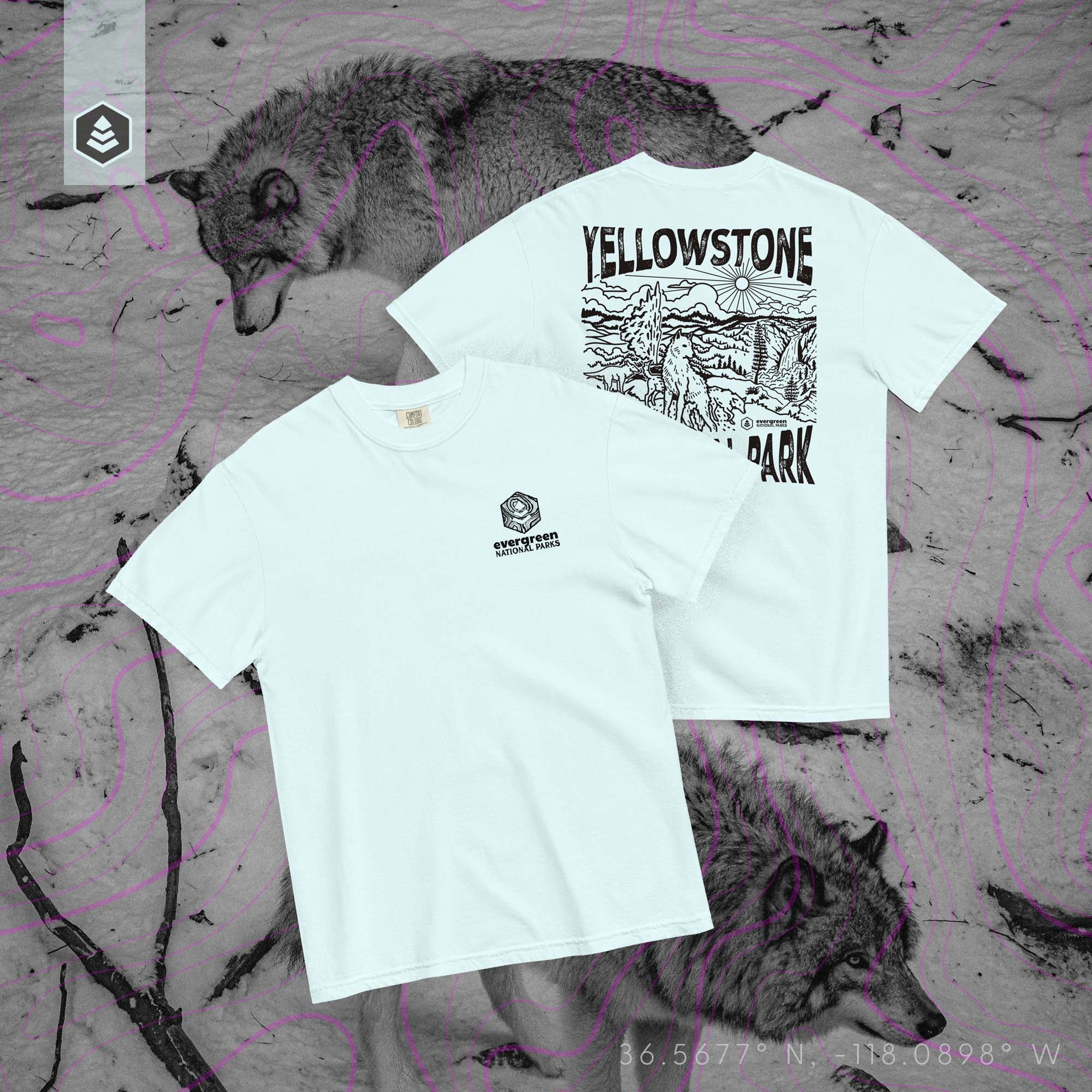 Yellowstone National Park (Breathable Relaxed Fit T-shirt) - Evergreen