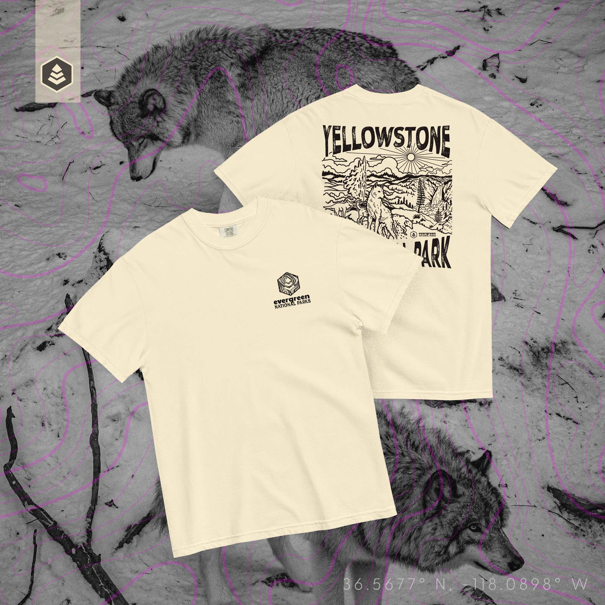 Yellowstone National Park (Breathable Relaxed Fit T-shirt) - Evergreen