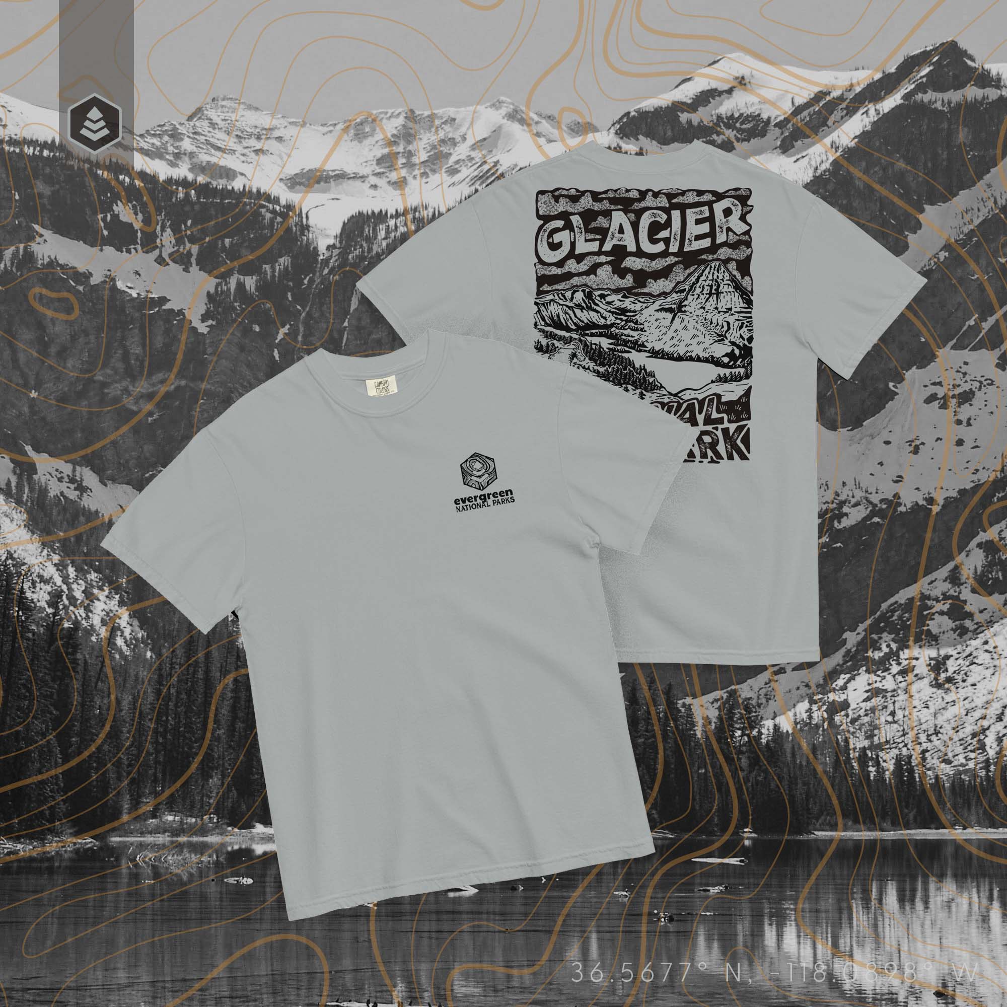 Glacier National Park (Breathable Relaxed Fit T-shirt) - Evergreen