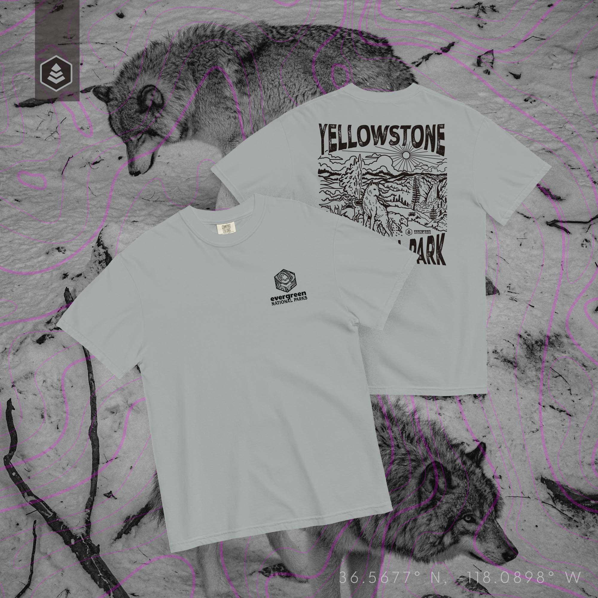 Yellowstone National Park (Breathable Relaxed Fit T-shirt) - Evergreen