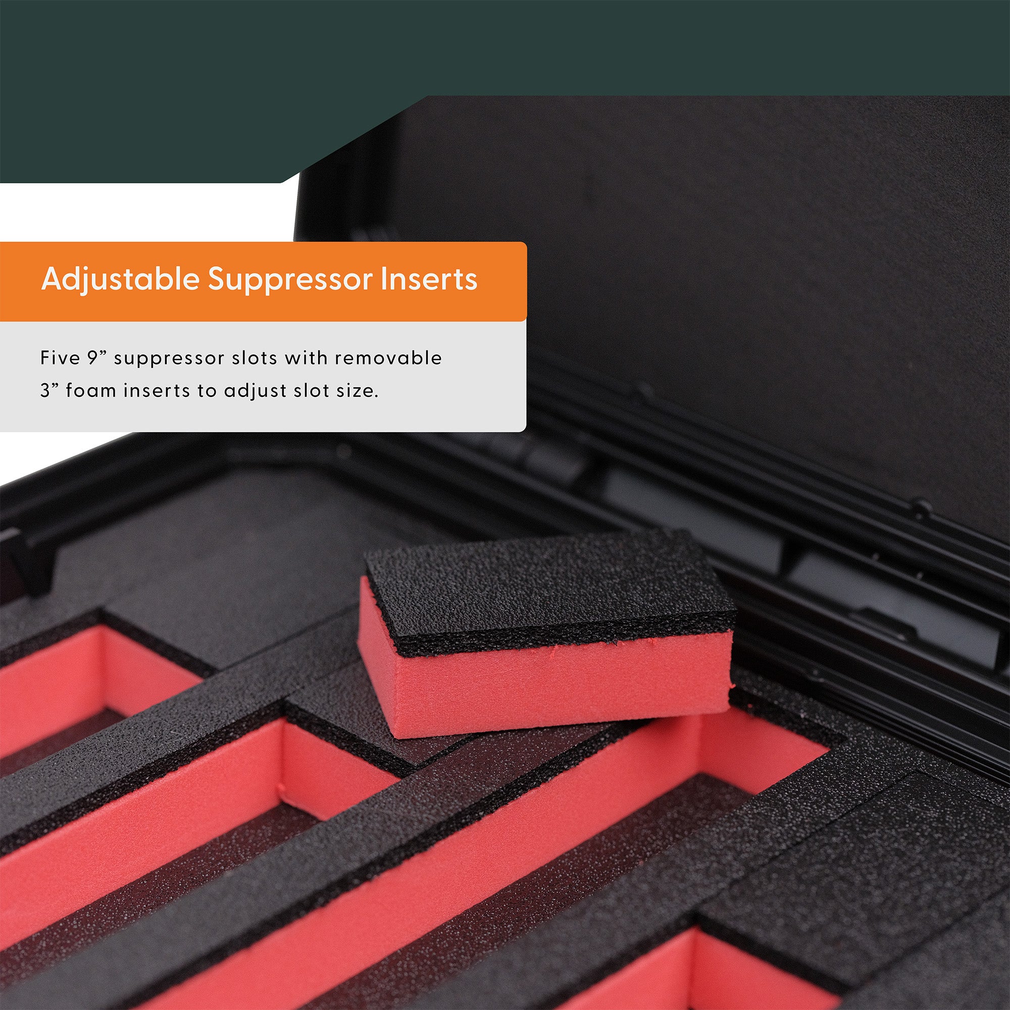 Evergreen 530 Suppressor Case – 5 Suppressors + Accessory Storage