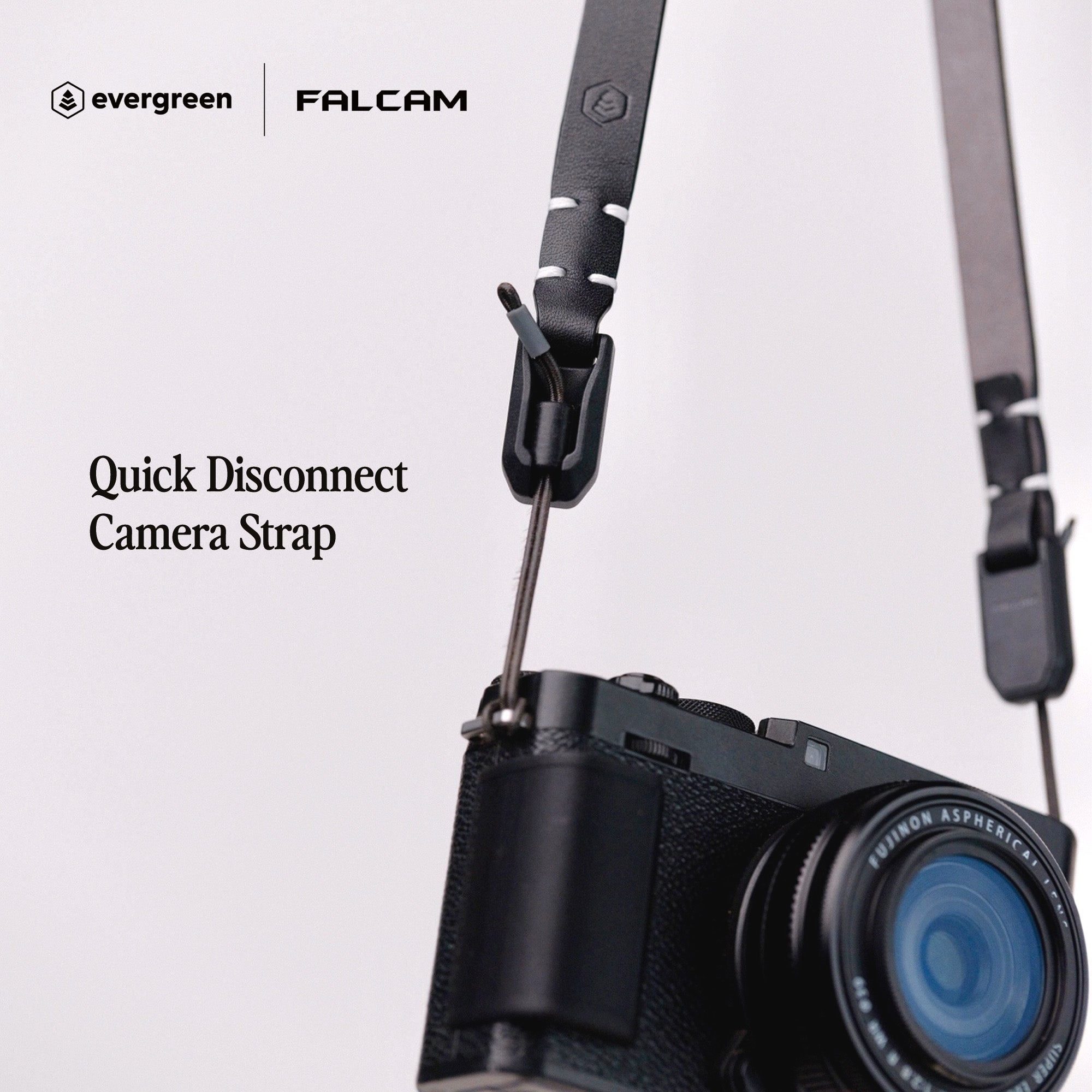 Evergreen Minimalist Camera Strap with Maglink – Magnetic Quick-Release Leather Strap(28"/38")