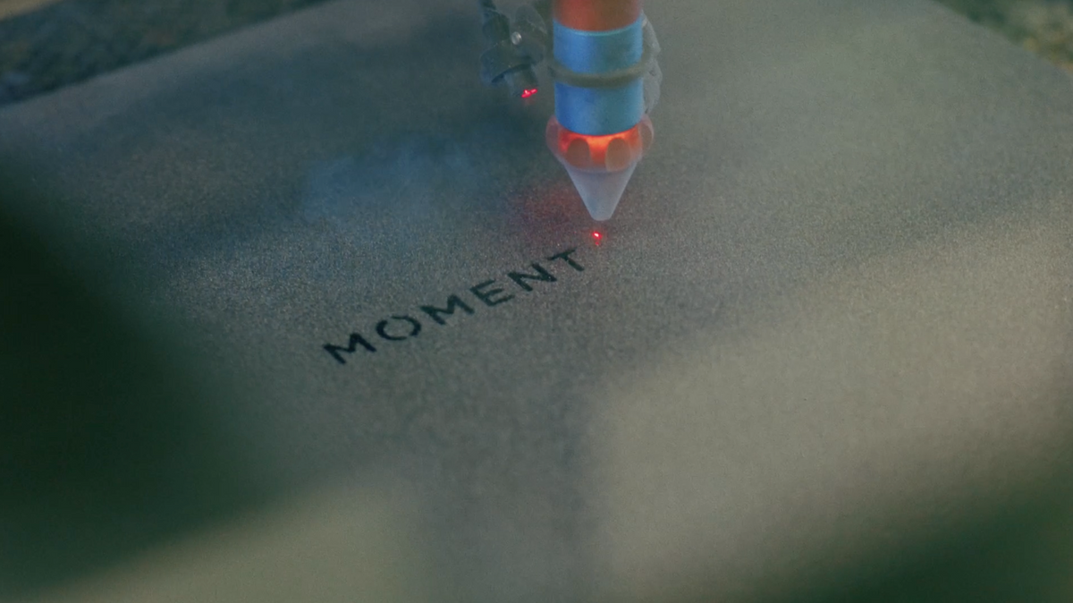 Laser-engraved logo