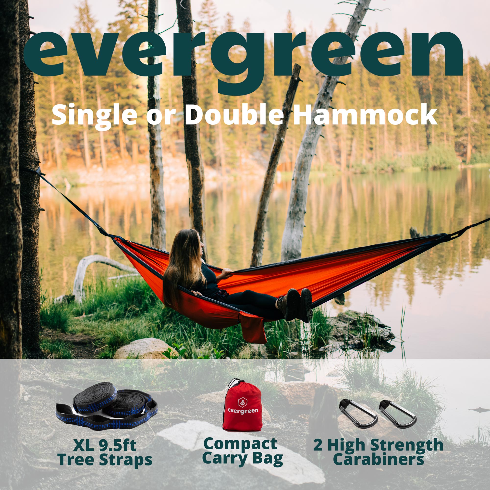 Evergreen Lightweight Camping Hammock